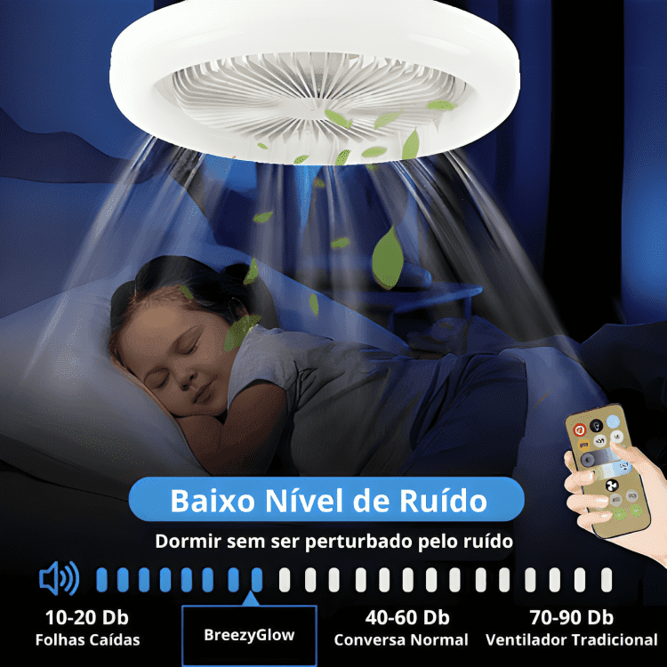 Ventiluminária LED 2 em 1 - BreezyGlow® - SeasonOfertas