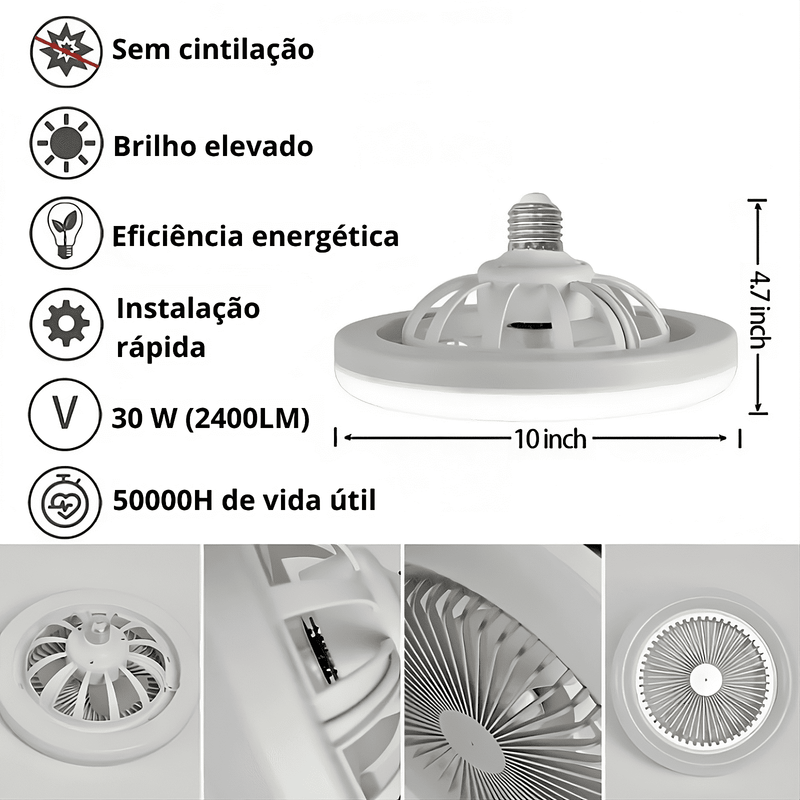 Ventiluminária LED 2 em 1 - BreezyGlow® - SeasonOfertas